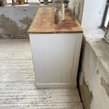 Meuble de métier enfilade patine blanche