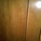 Wardrobe, in solid chestnut, with closet, 3 doors