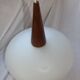 Vintage hanging in opaline glass and teak - 1960s