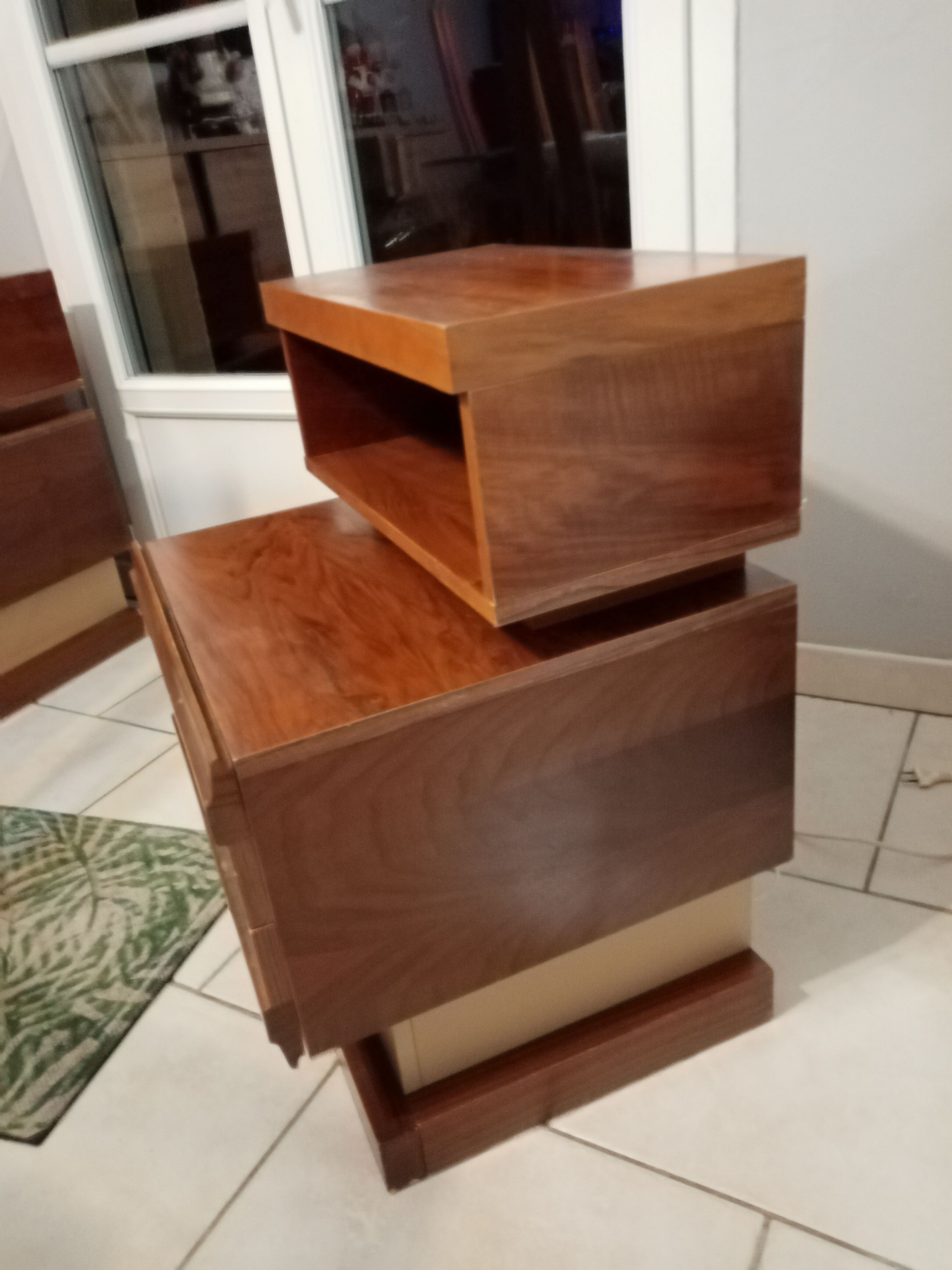 Pair bedside Scandinavian vintage teak year 70 SIMAT DUBINSKI
