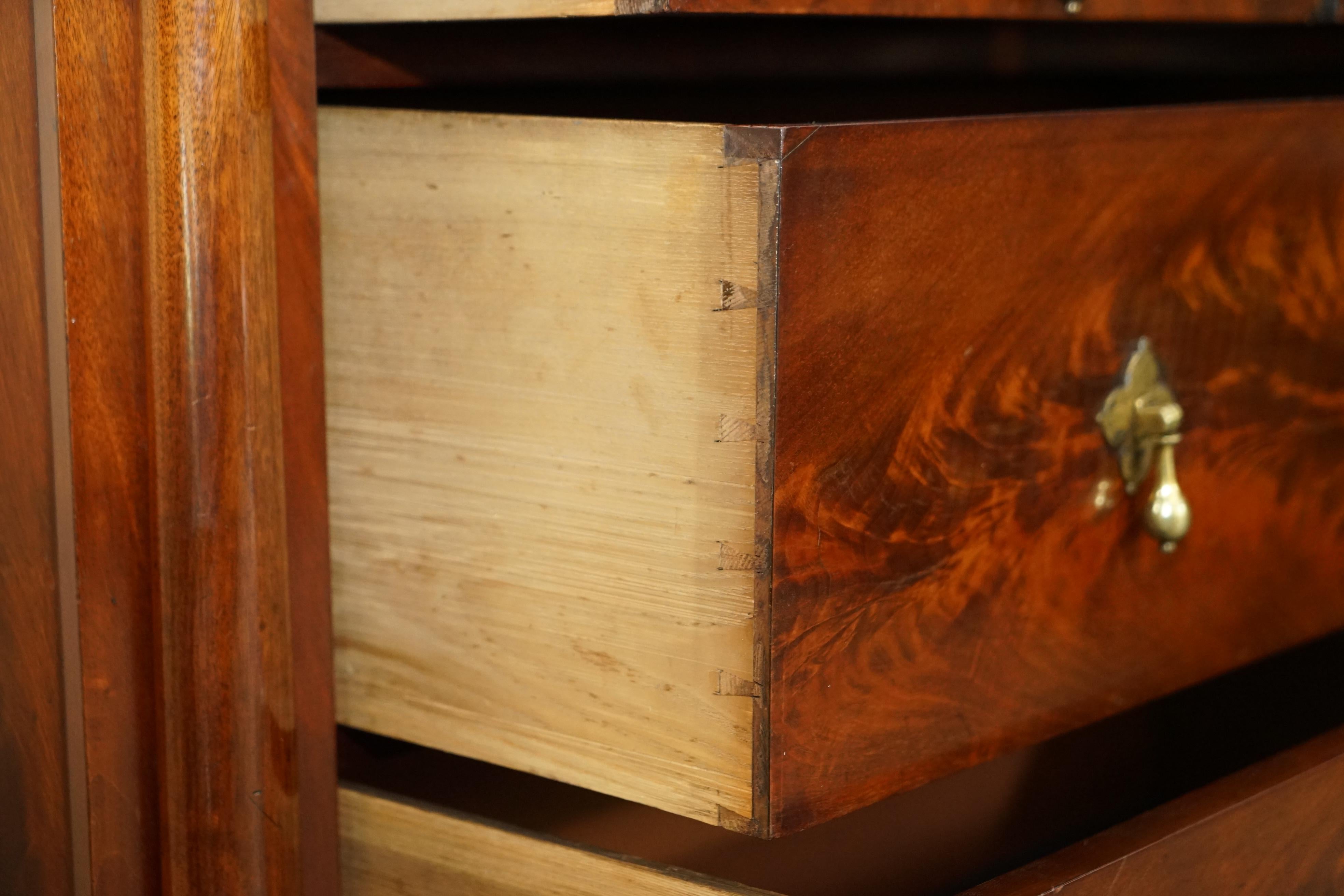 Victorian Flame Wood Commode with Porcelain Casters