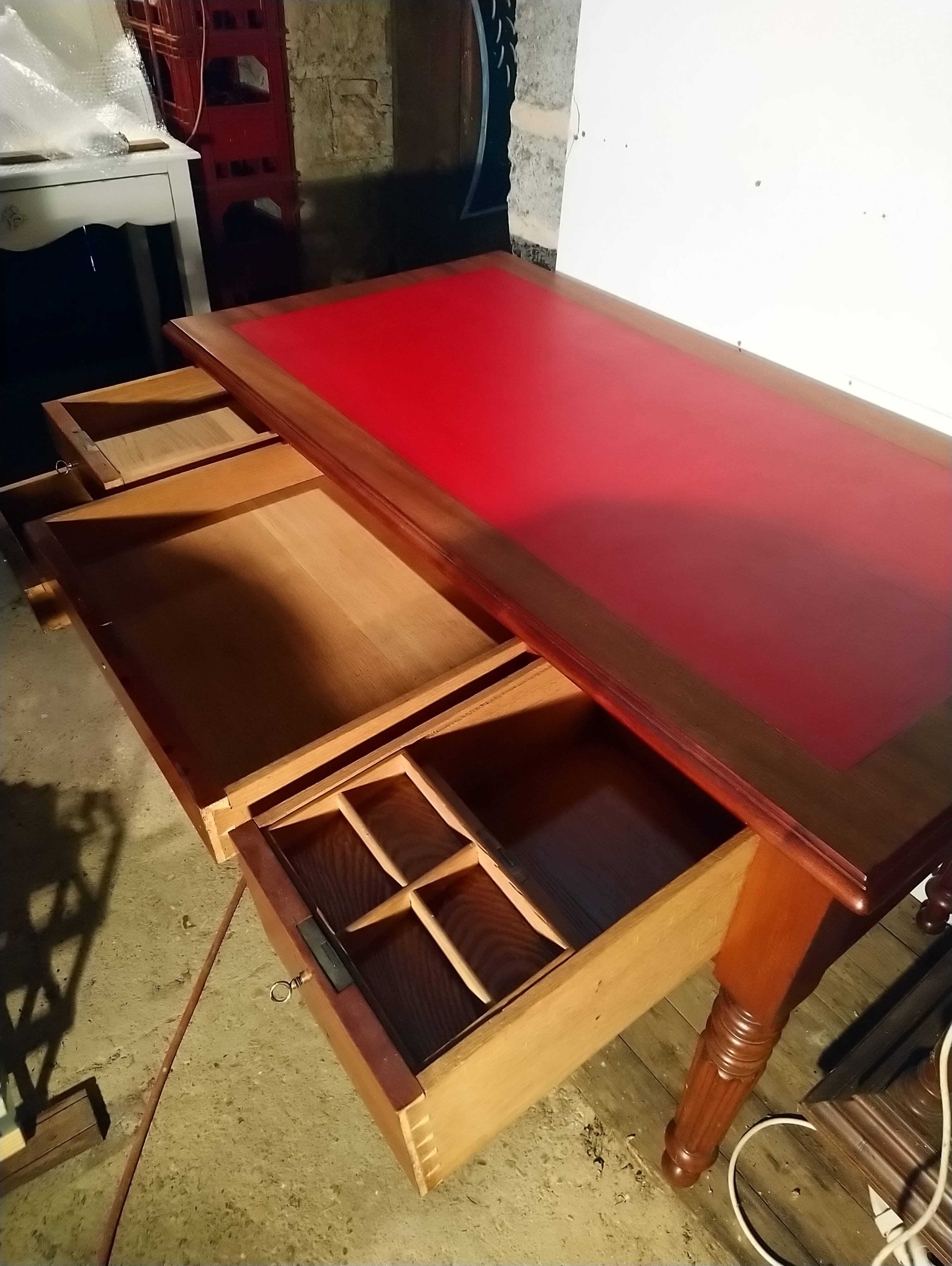 Louis Philippe style walnut desk.