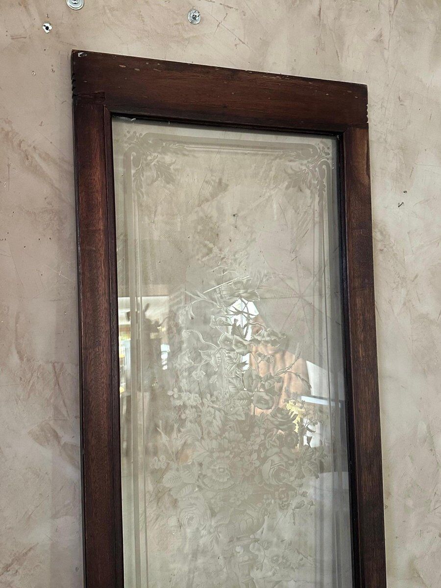 Etched glass door, 1890s