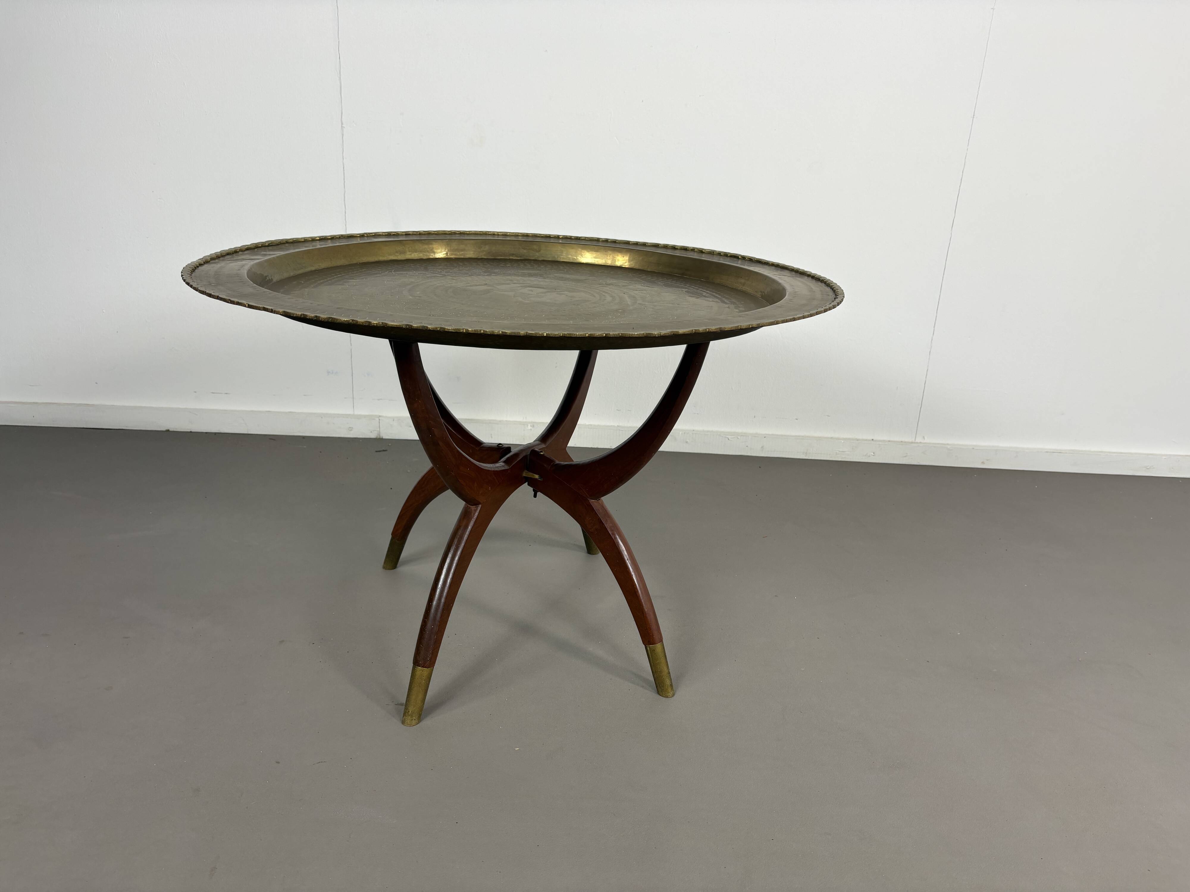 Spider Base Coffee Table with Brass Tray Top