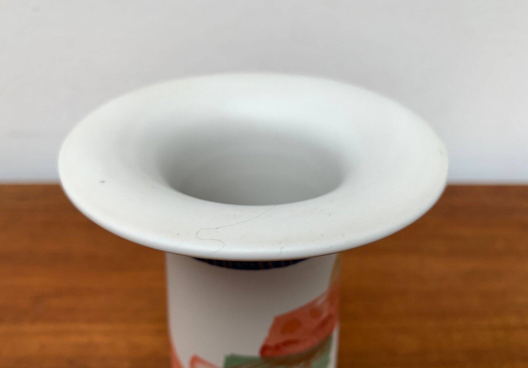 Vintage German ceramic vase Postmodern Alta Mira series by Gilbert Portanier for Rosenthal, 1980s.