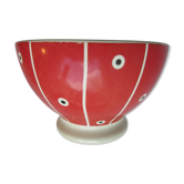 ART DECO BOL ROUGE signed LINVOSGES FRANCE, with white stripes