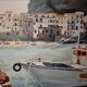 Oil on canvas the port of Cefalu Sicily