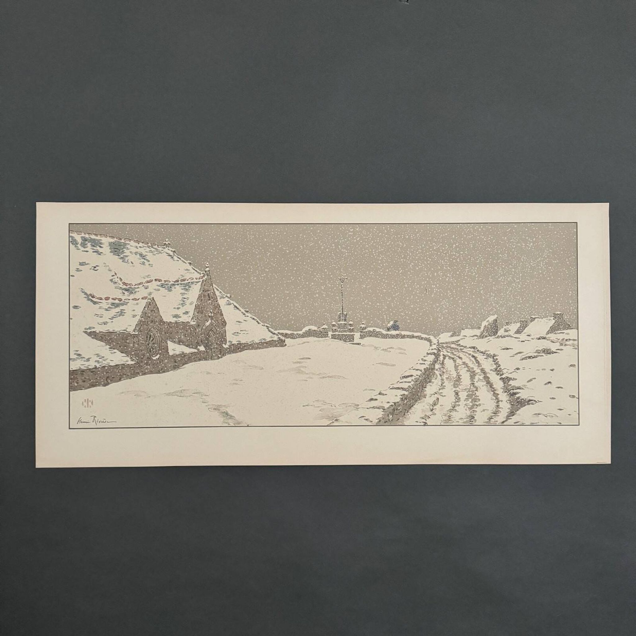 Lithograph by Henri Rivière The Fairyland of Hours - The Snow