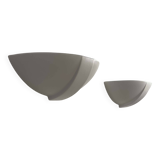 Pair of vintage matte white porcelain wall lights, France 1970.