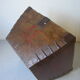 Old Asian Japanese Chinese rice basket in wood sinogram painted metal reinforcement