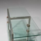 Table d'appoint, console sur roulettes Peter Ghyzcy, années 1970