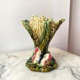 Vase en barbotine majolica gerbes de blé années 30 vintage