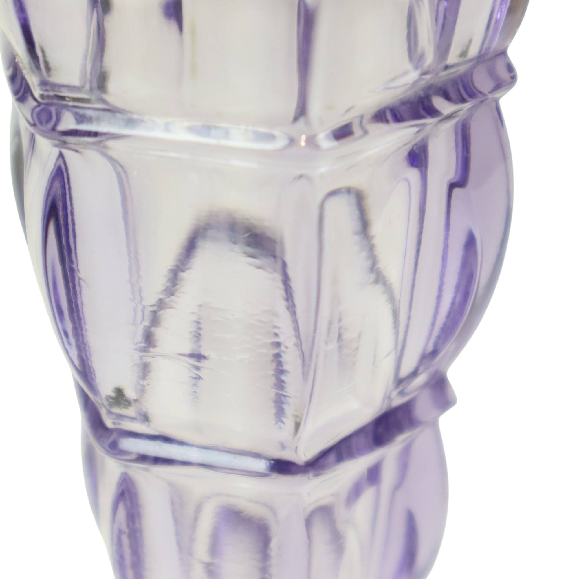 Purple Art Deco Vase Pressed Glass 1930s
