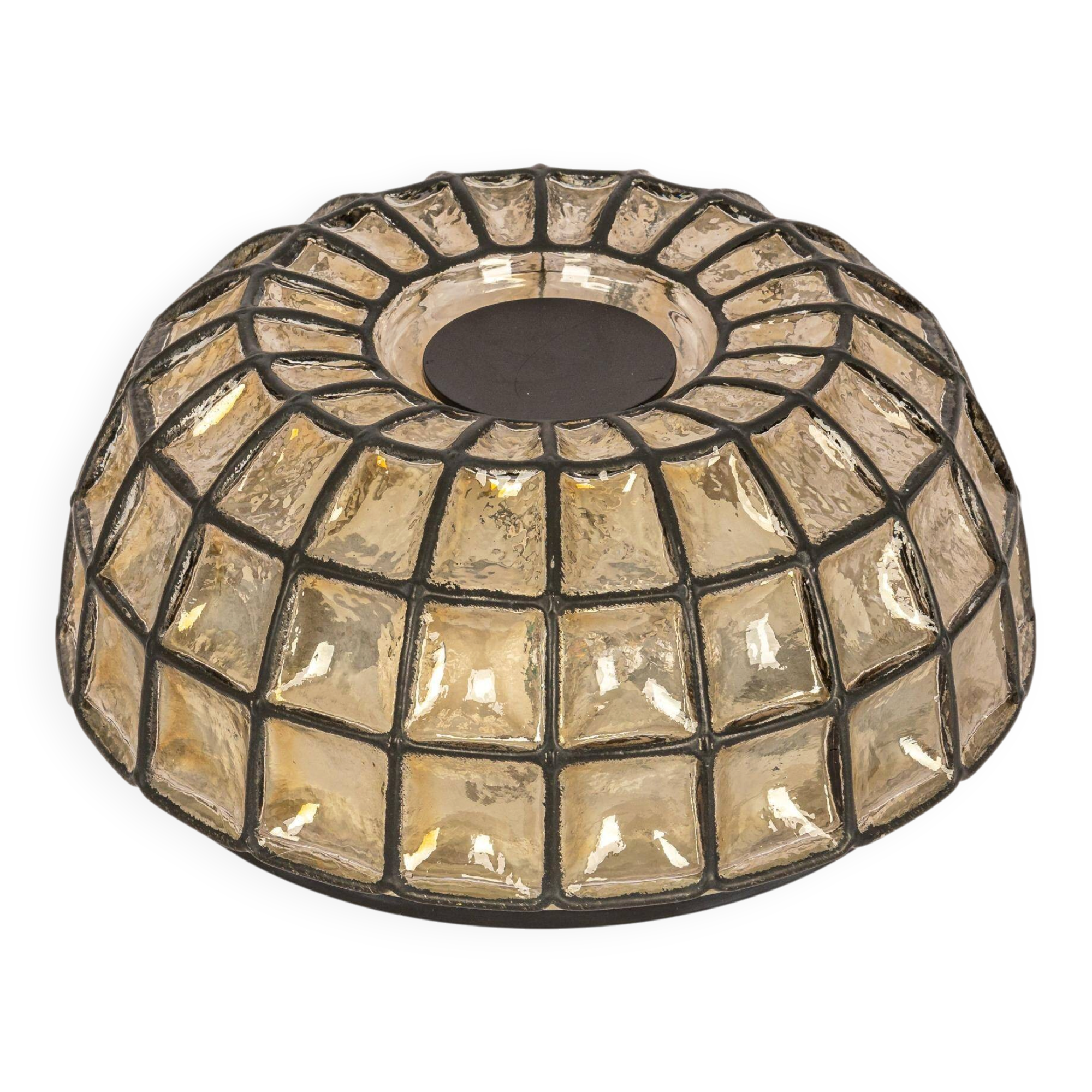 Ceiling lights in iron and clear glass by Limburg, Germany, 1960s.