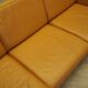 Orange leather sofa, Danish design, 1970s, production: Denmark