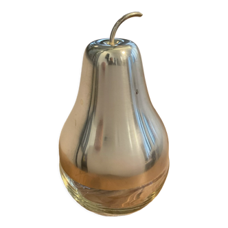 Pear jar in glass and metal