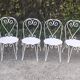 Salon de jardin 1 table 1 fauteuils 5 chaises fer forgé blanc ancien