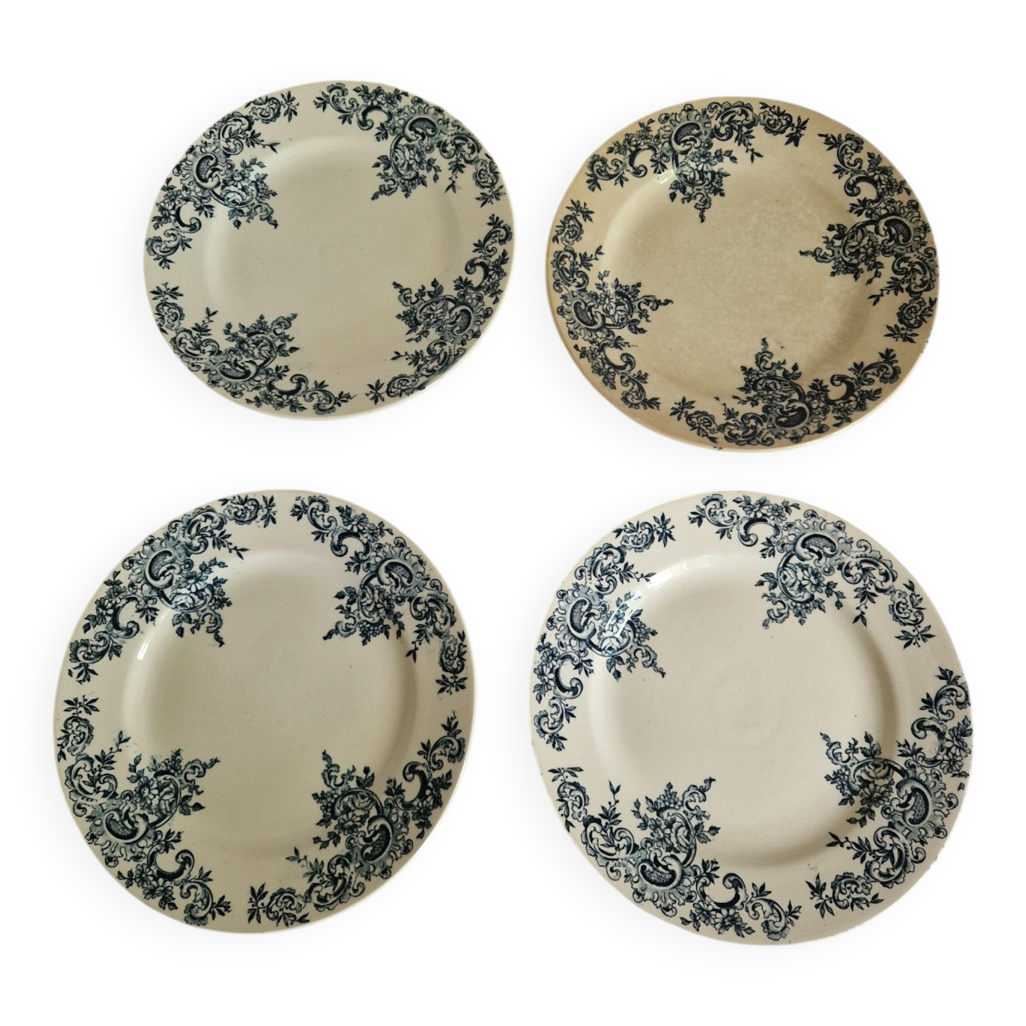 Set of 4 Louis XV Dessert Plates HB & Cie