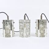 Bakalowits Vienna, up to three faceted crystal pendant lamps, Austria, 1960s