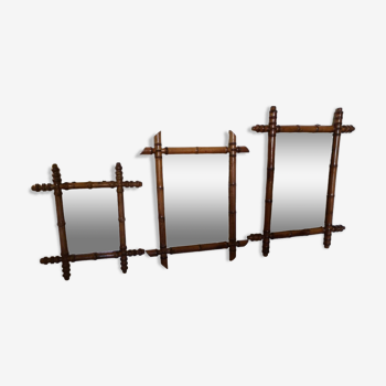 Miroir bambou ancien