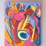 Acrylic on canvas trumpeter A.Ferraris