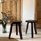 Pair of vintage stools by Olavi Hänninen – Solid oak – 1950s