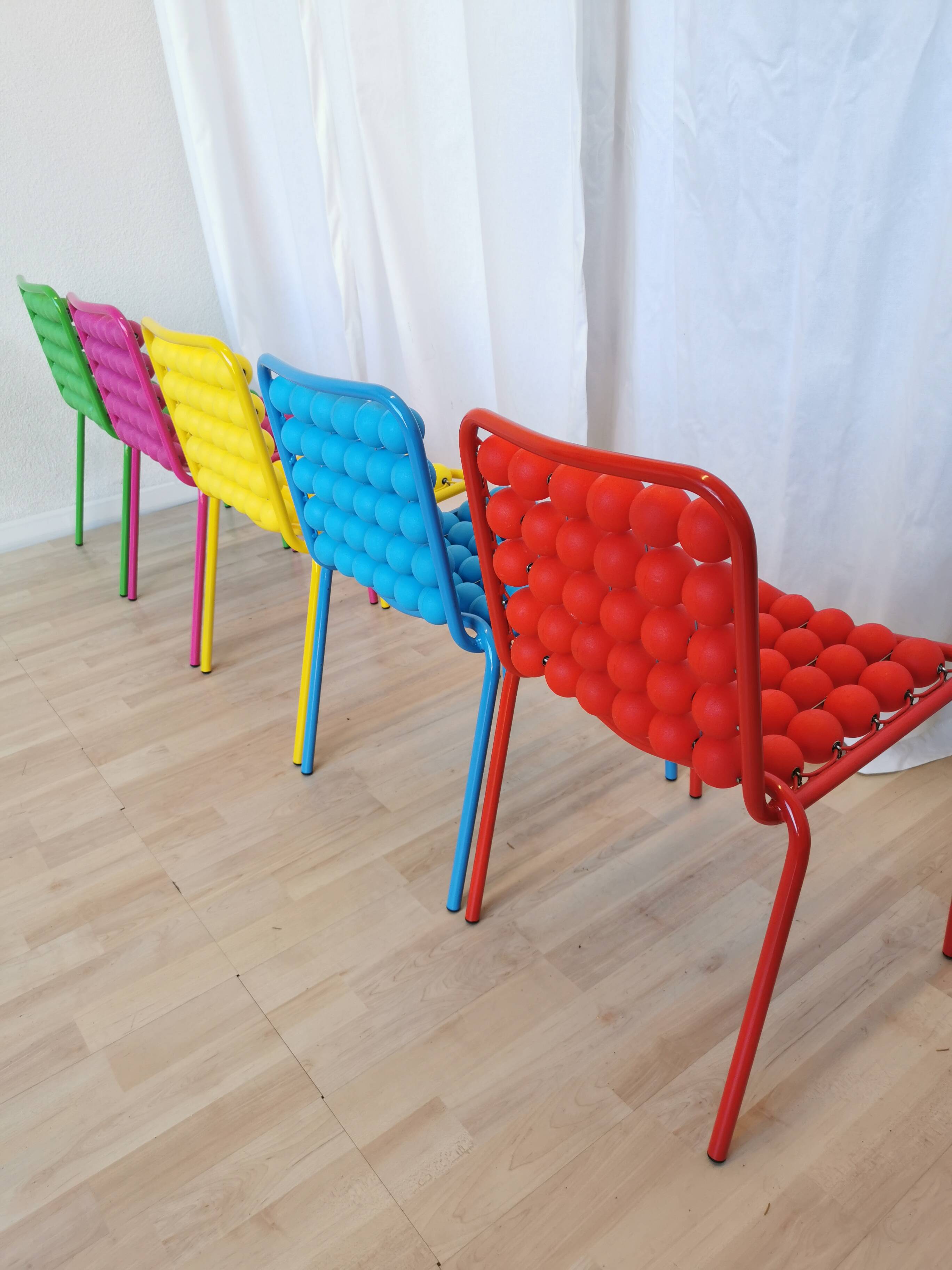 Lot de 5 chaises vintage Pop Art pour enfants : SLOG Croatie, années 1980