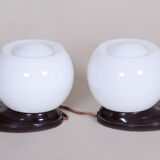 Pair of white Functionalism table lamps - 1930s Germany