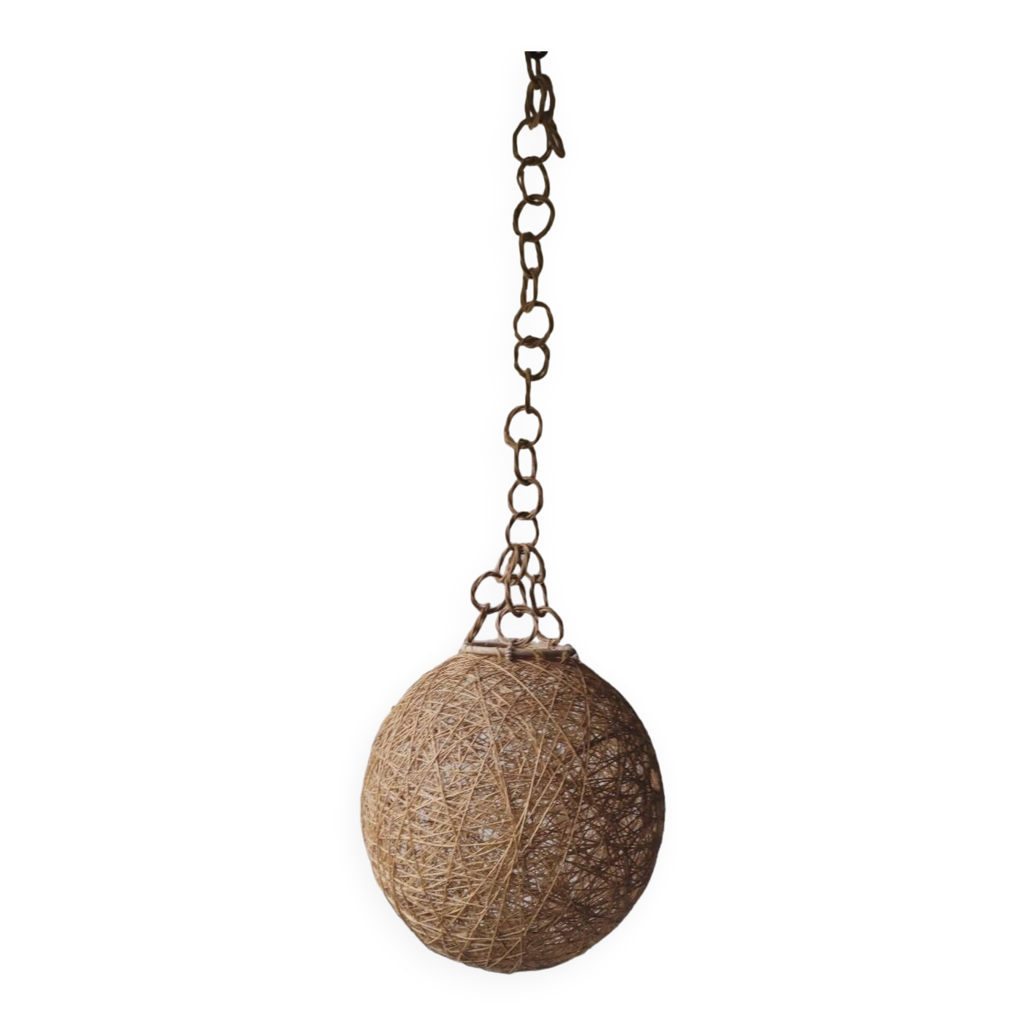 70's sisal pendant light