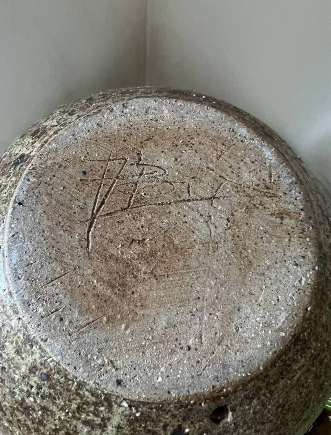 Large stoneware lamp base vase, 1970s vintage