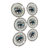 Set of 6 art deco plates