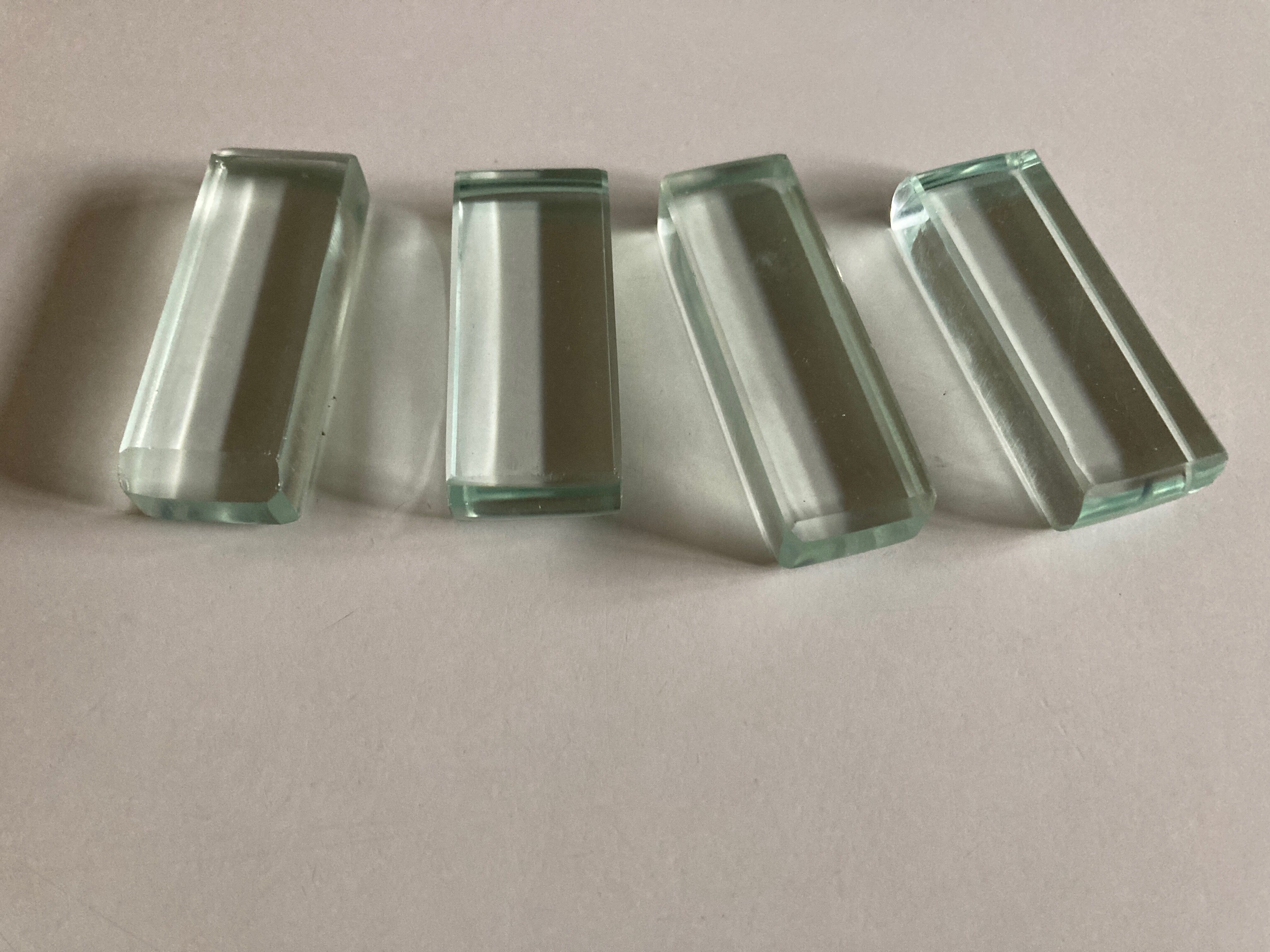 Set of 4 modernist crystal knife holders