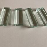 Set of 4 modernist crystal knife holders