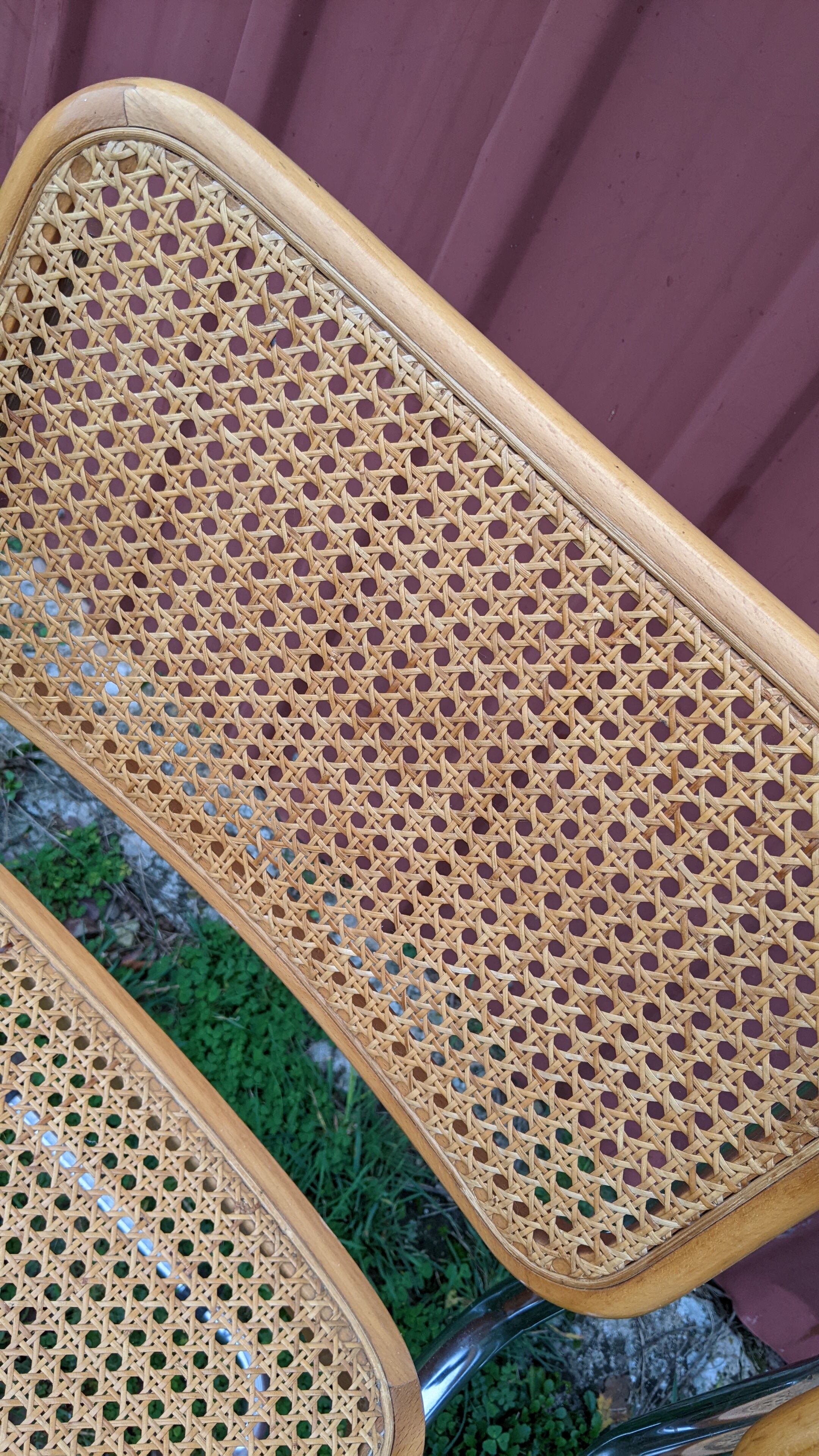 Duo of chairs B.32  cesca by Marcel Breuer