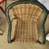 Ensemble table et fauteuils salon en rotin enfants