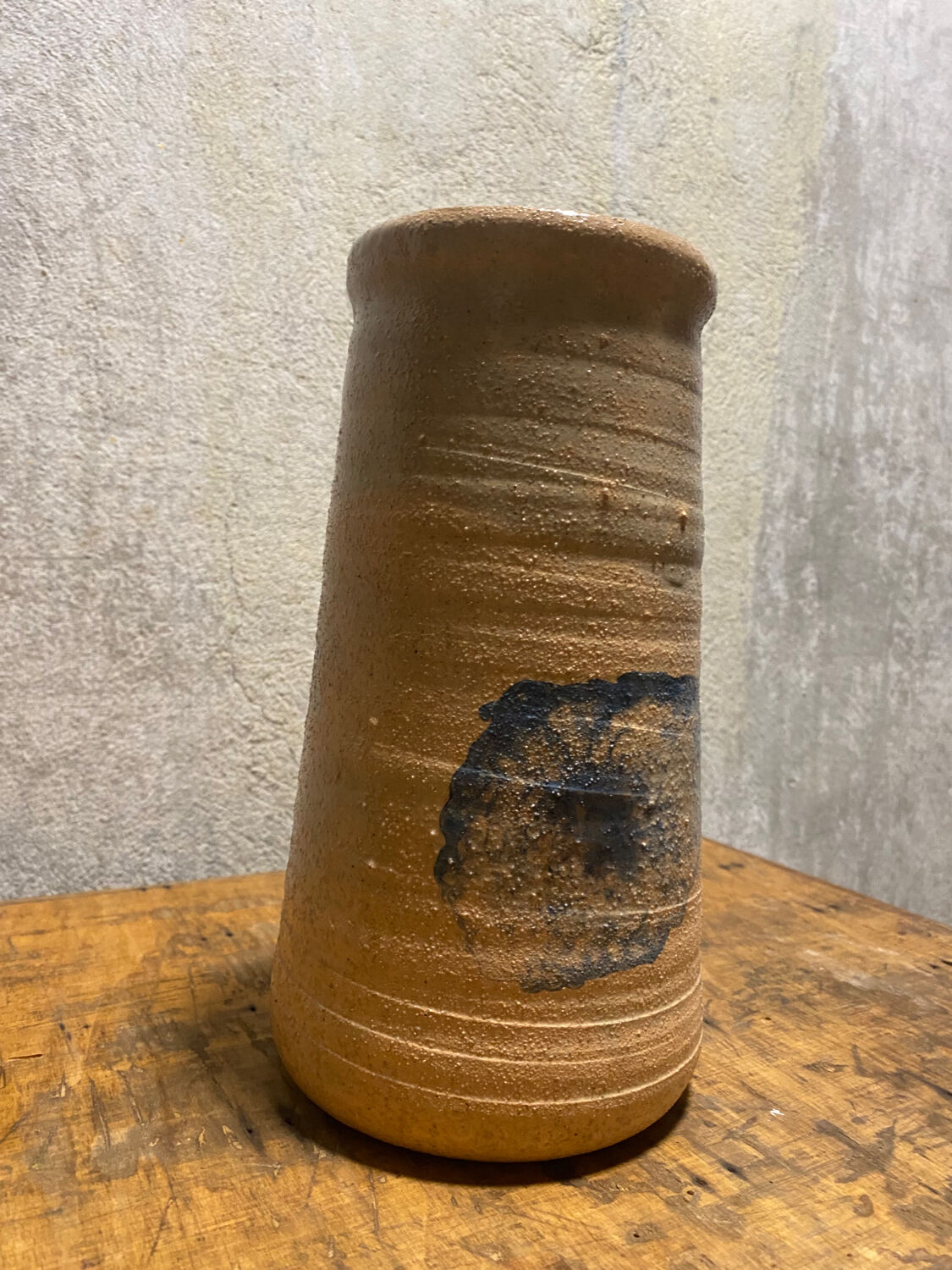 Ceramic vase with blue flowers