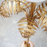 Vintage palm lamp in gilded metal