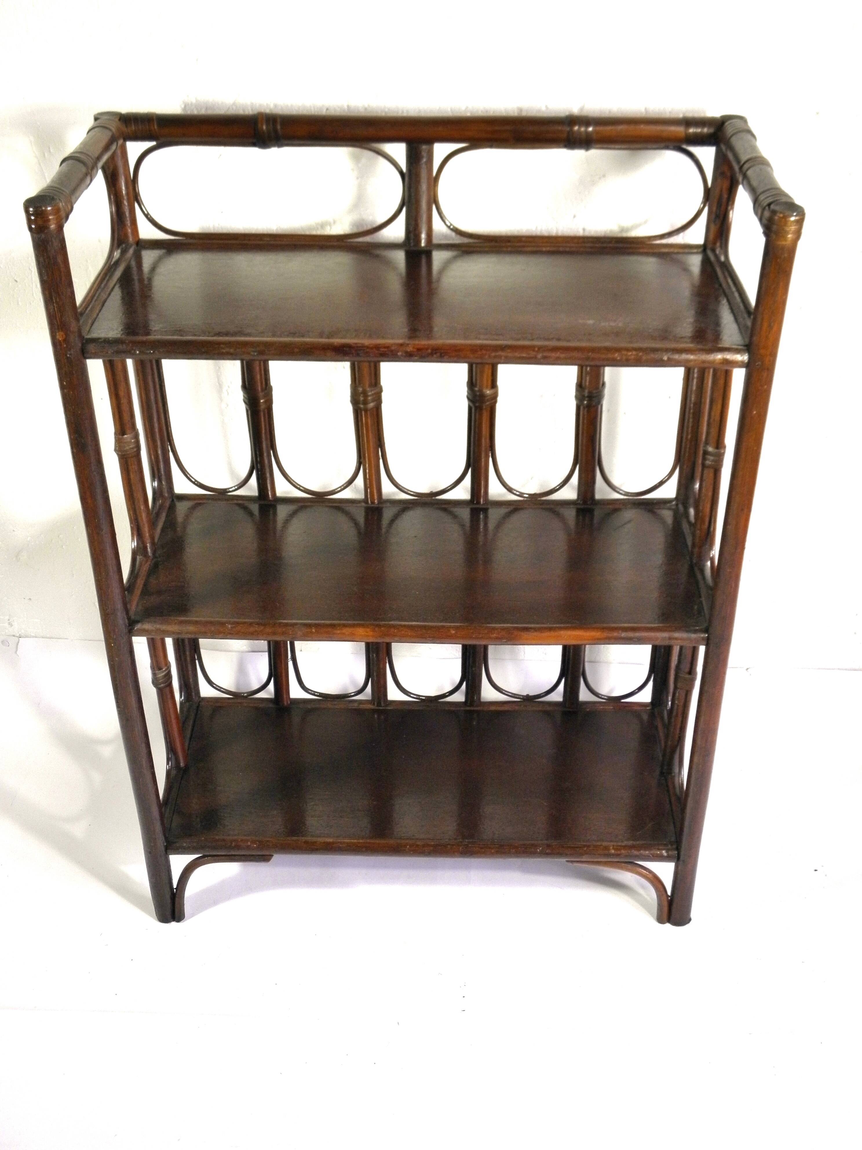 SHELF - BOOKCASE on legs in RATTAN