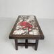Square tile table from Vallauris, signed Dan with an image of a fantastic bird, 1960s.