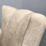 Italian Mid Century Velvet Lounge Armchair, 1950s