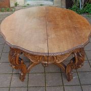 Napoleon III Louis XV style oak table with two extensions, 10 place settings, late 19th century