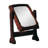 70s swivel wicker mirror