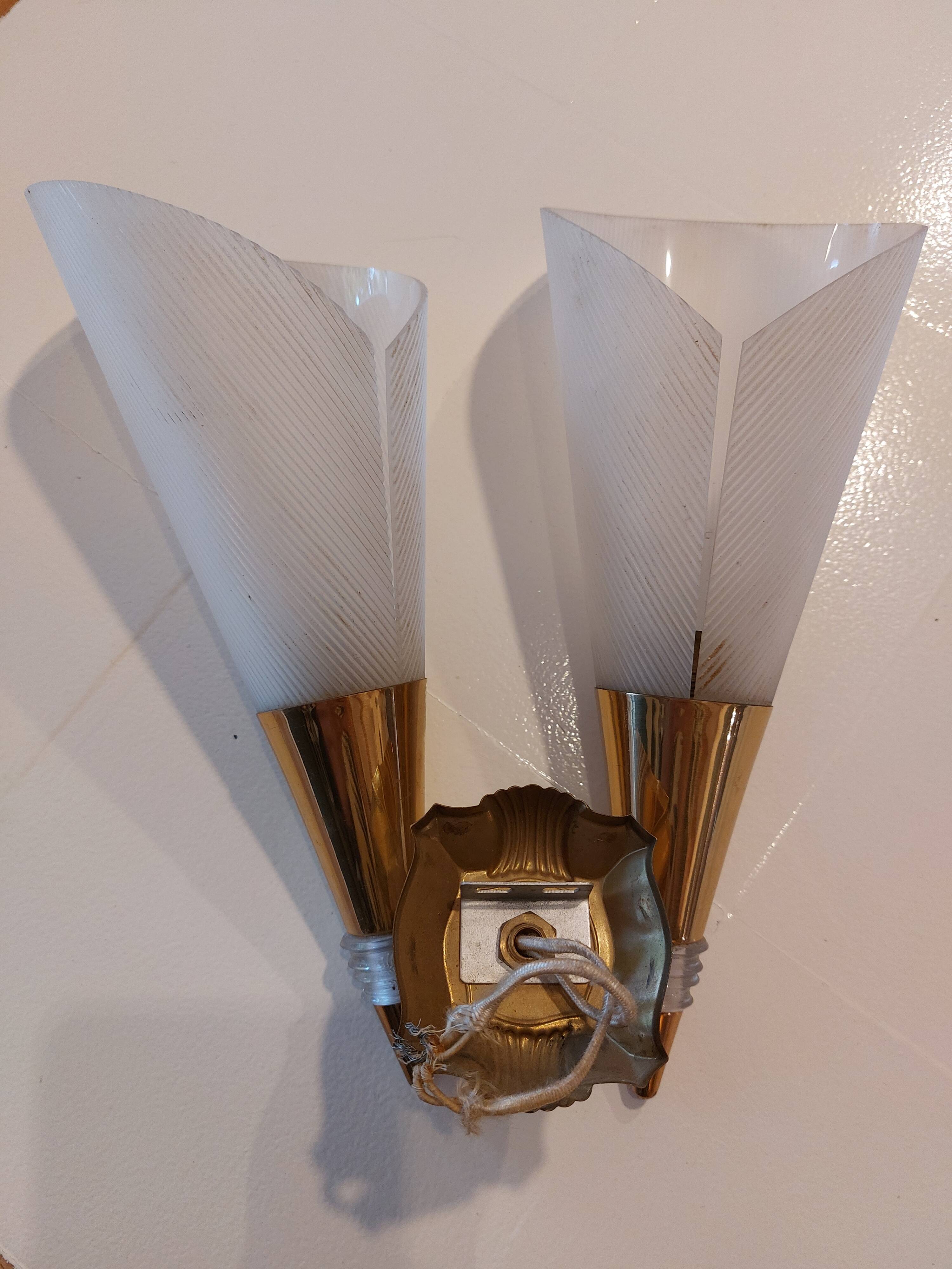vintage double wall light, 50s-60s