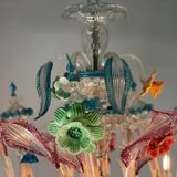 Venetian chandelier Rezzonico in Murano glass, 9 arms of light circa 1920