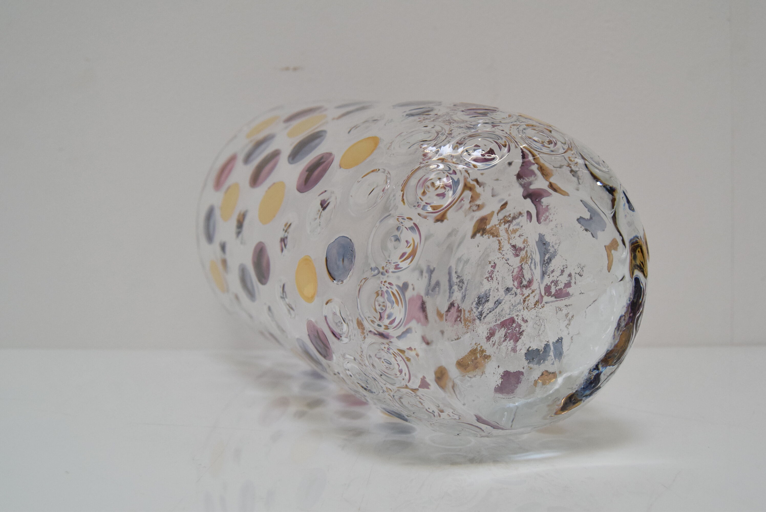 Vintage glass vase by Glasswork Novy Bor 1950's