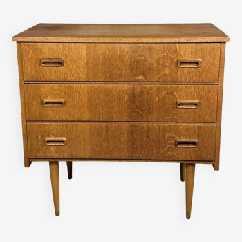 Scandinavian vintage chest of drawers 1960 in blond teak