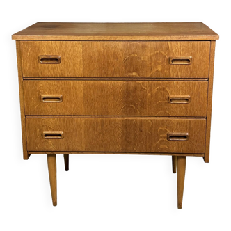 Scandinavian vintage chest of drawers 1960 in blond teak