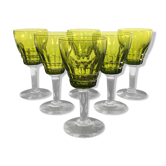 Series of 6 vintage foot glasses