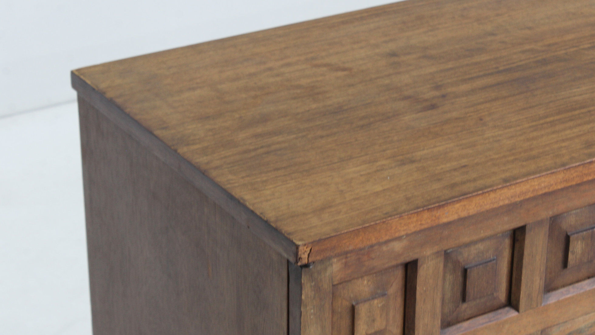 Vintage Spanish brutalist sideboard credenza 1970s