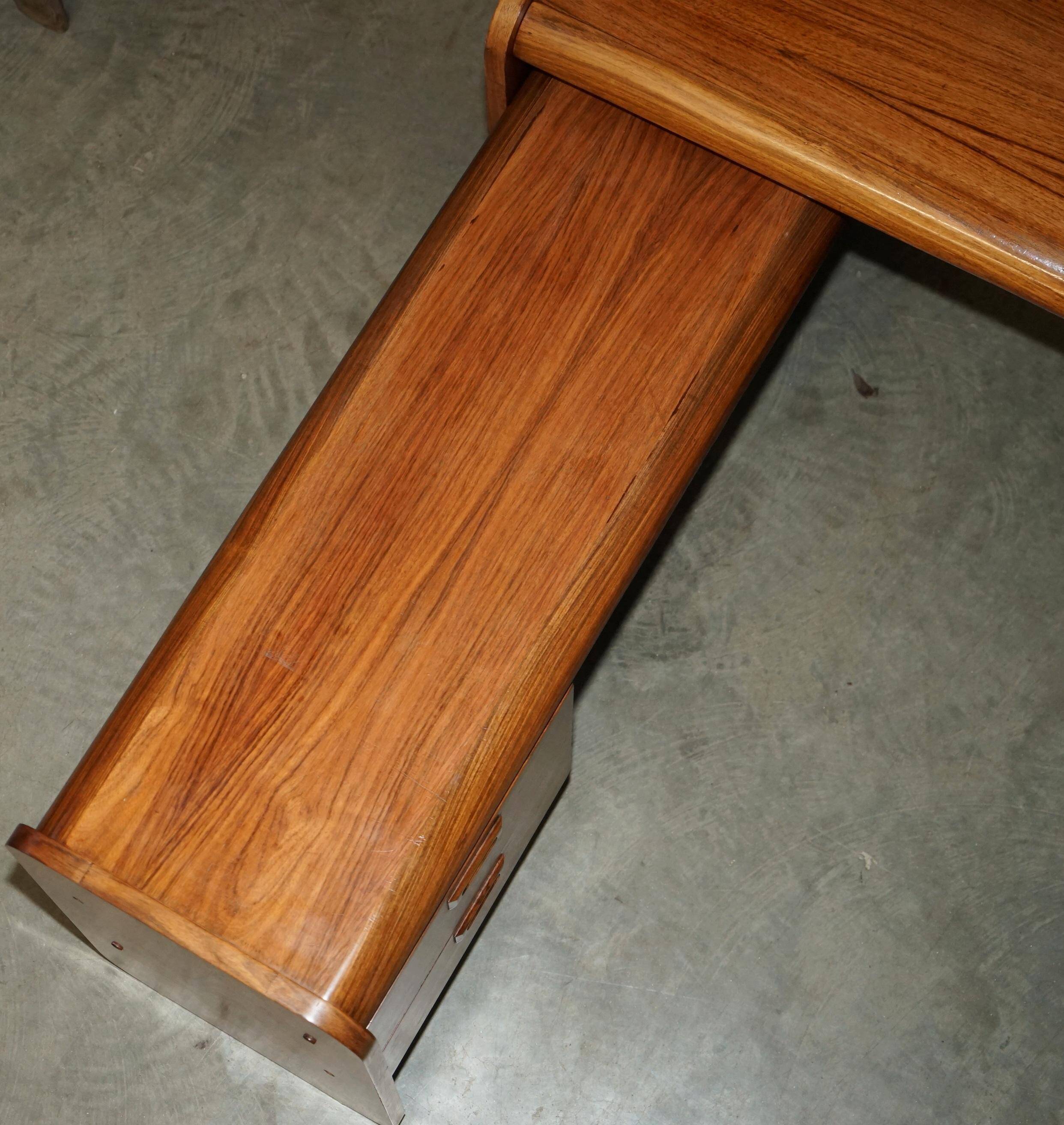 Left corner desk in Brazilian wood Mid Century Modern style